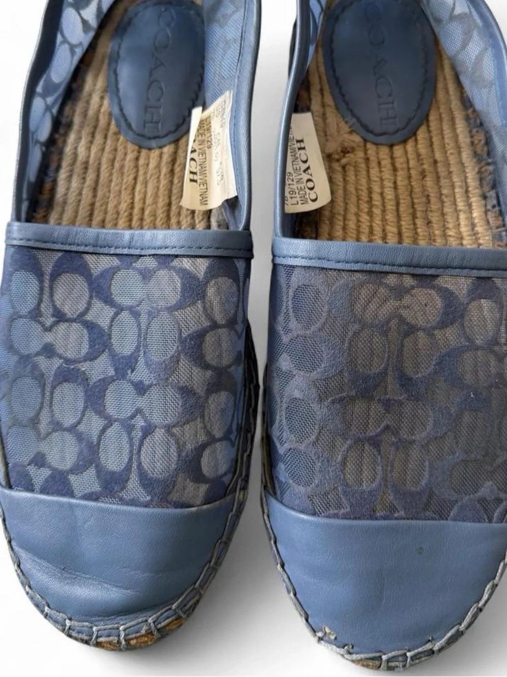 Coach Blue Signature Mesh Espadrille Slip-On
